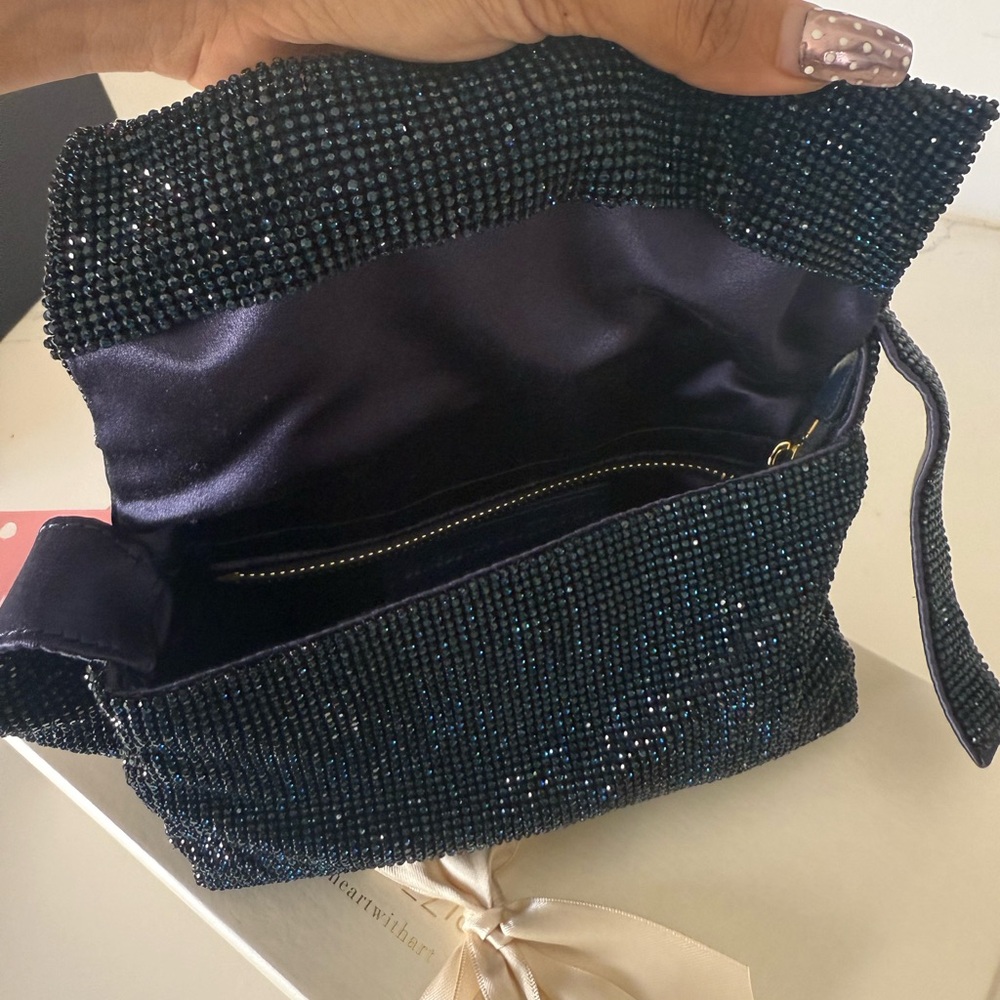 Benedetta Bruzziches le mignon Vitty mini beaded bag dark blue - Picture 10 of 13